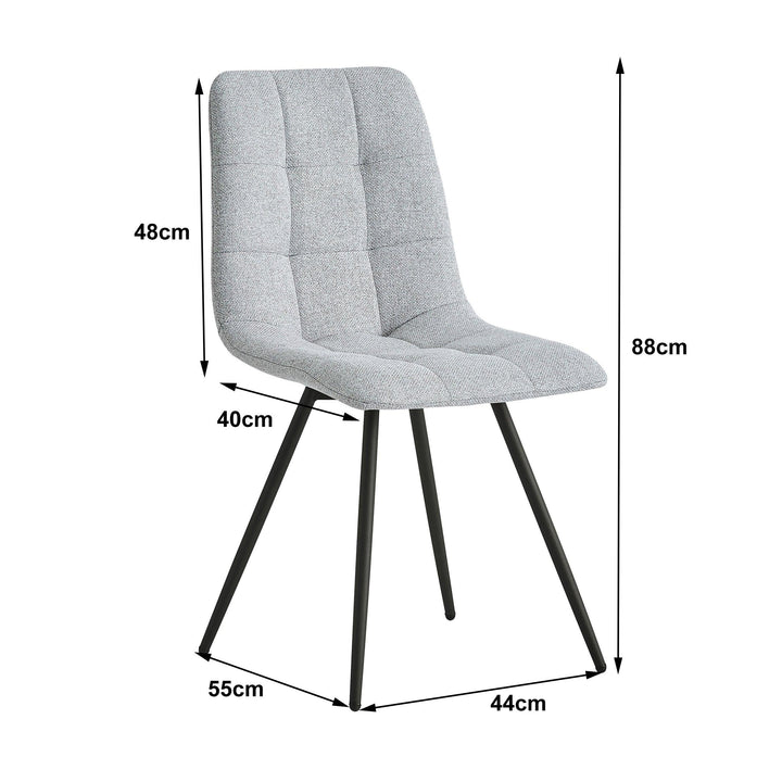 Set di 2 sedie in metallo e tessuto grigio