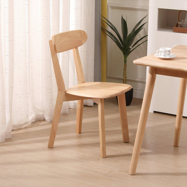 Set di 2 sedie in legno massiccio, colore naturale