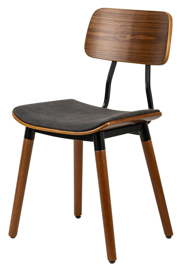 Set di 2 sedie in legno e finto nero