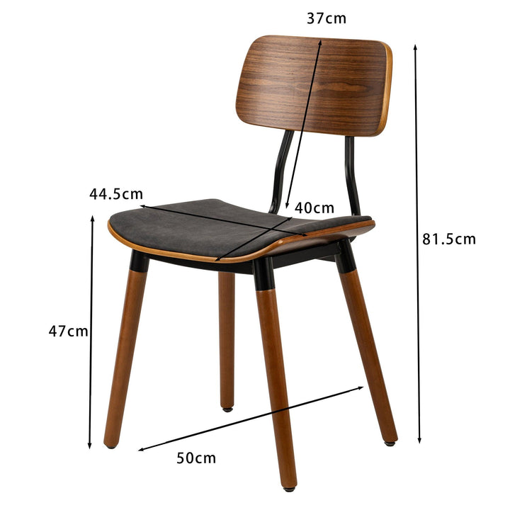 Set di 2 sedie in legno e finto nero