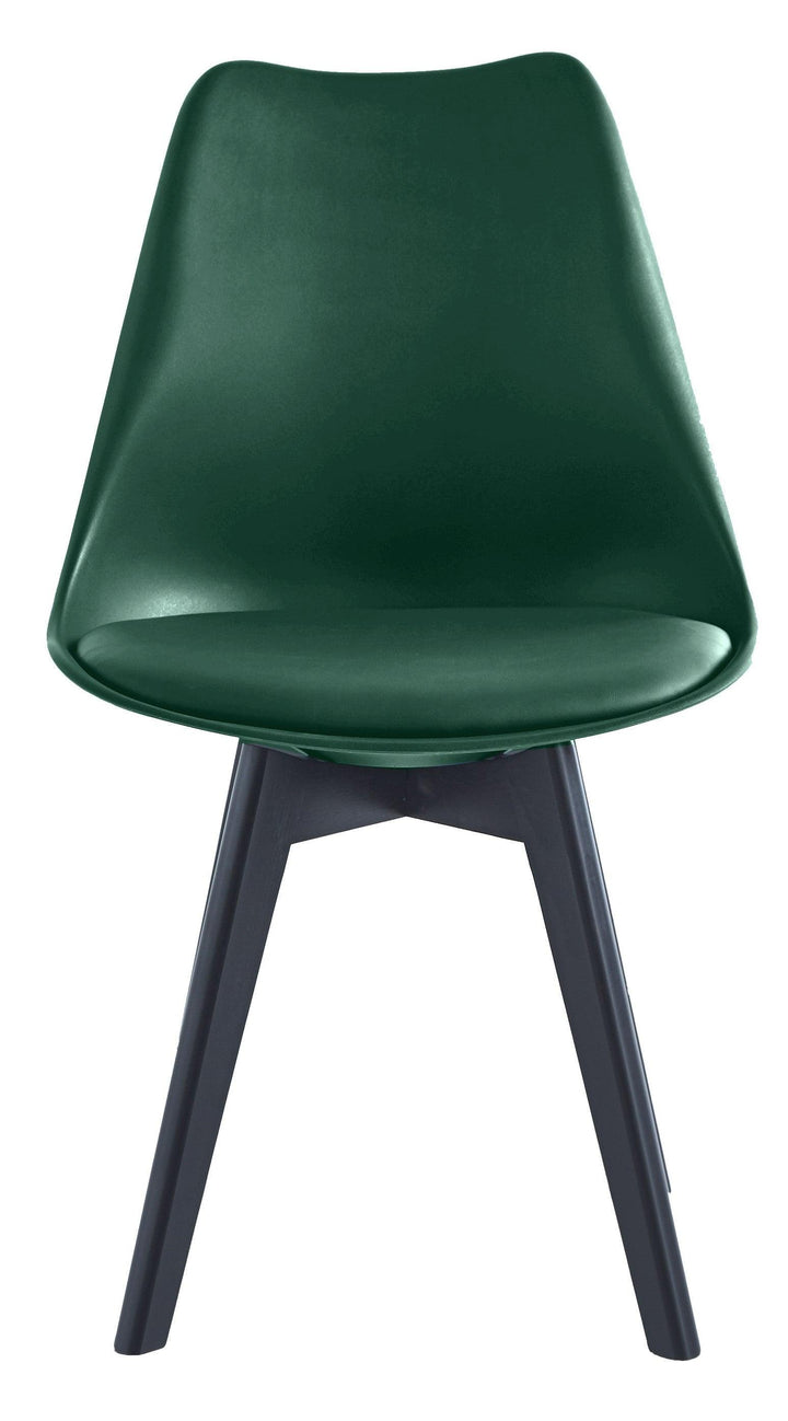 Set di 4 sedie scandinave in legno e polipropilene verde