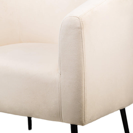 Poltrona in metallo e velluto beige