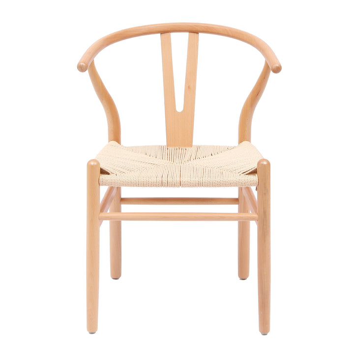 Set di 2 sedie in legno massiccio e corda naturale