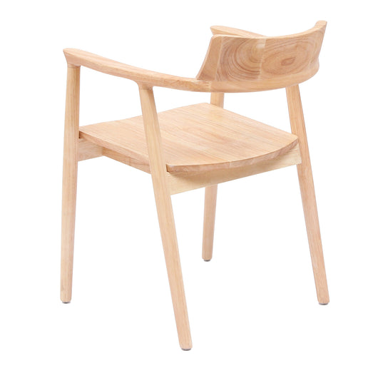 Set di 2 sedie in legno massiccio con braccioli color naturale