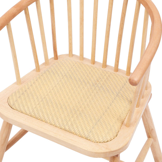 Set di 2 sedie in legno massiccio e rattan naturale