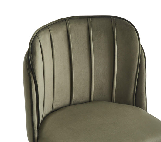 Set di 2 sedie in metallo e tessuto verde kaki