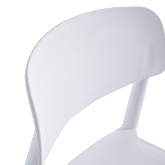 Set di 4 sedie scandinave in legno e polipropilene bianco