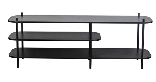 Porta TV in stile moderno in metallo e legno nero
