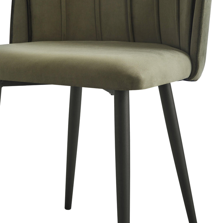 Set di 2 sedie in metallo e tessuto verde kaki
