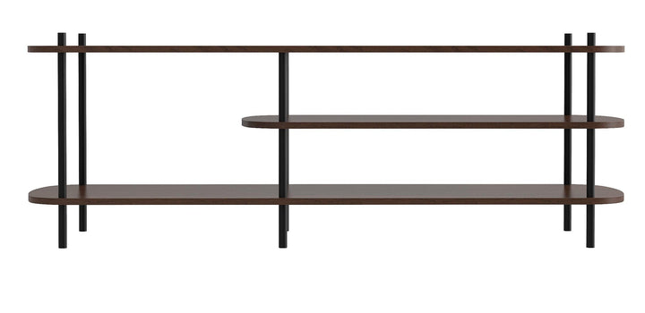 Porta TV in stile moderno in metallo e legno marrone