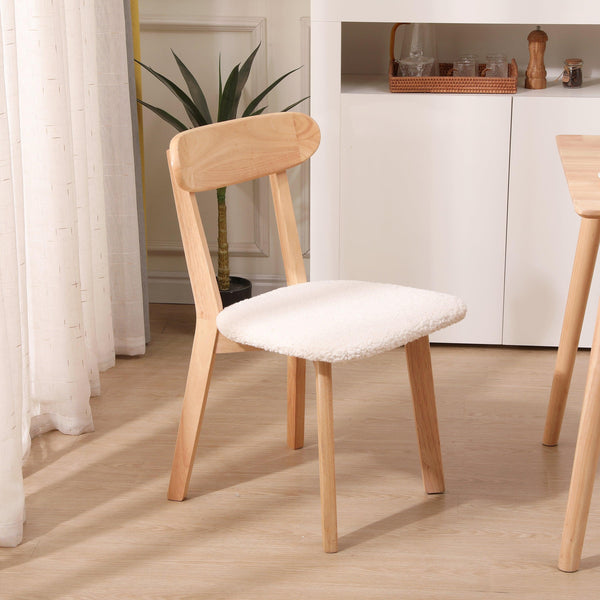 Set di 2 sedie in legno massiccio con riccioli bianchi