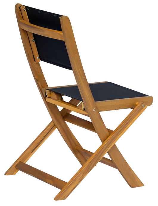 Set di 2 sedie da giardino in acacia e textilene