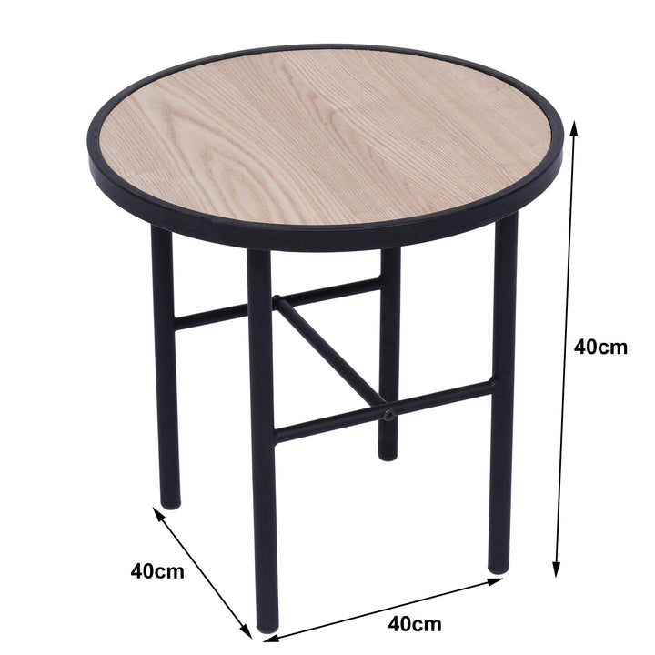 Tavolino in metallo e legno