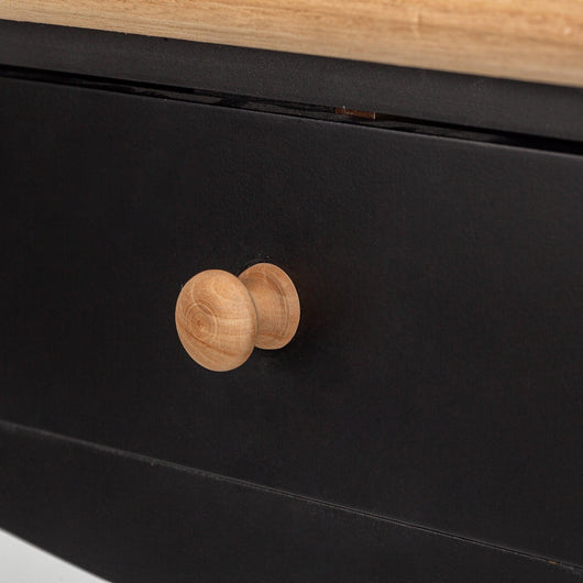 Comodino a 1 cassetto in legno nero