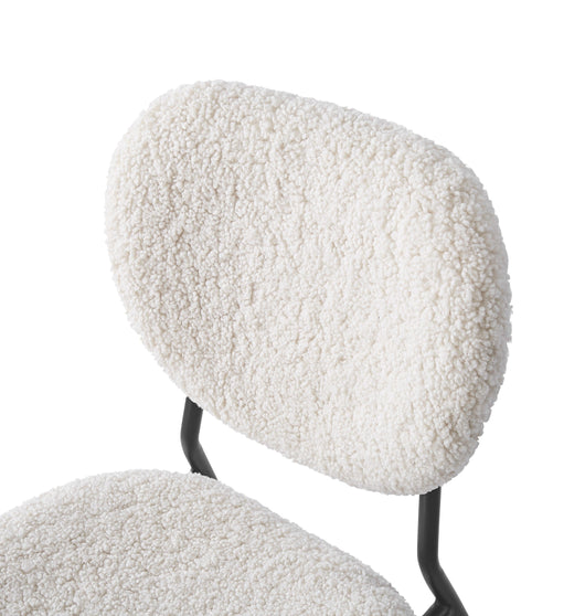 Set di 2 sedie scandinave in metallo con riccioli bianchi