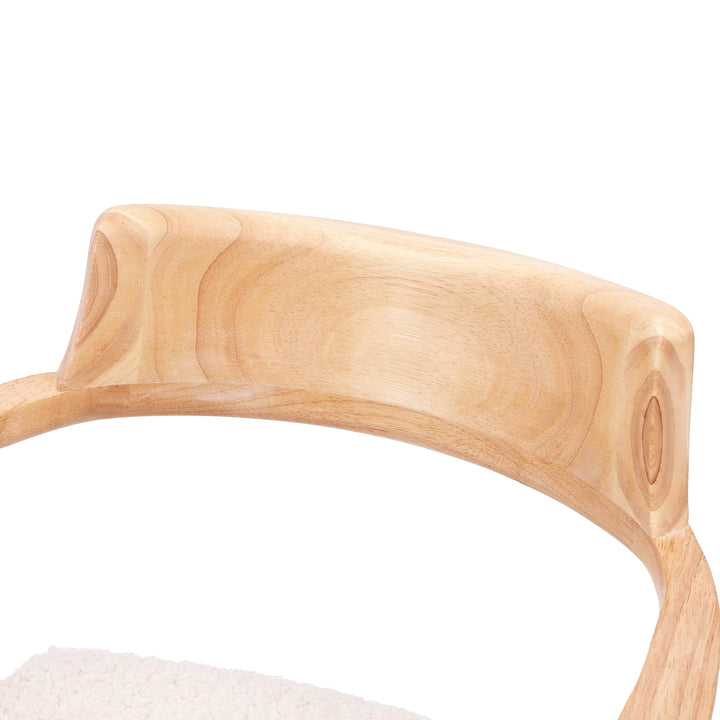 Set di 2 sedie in legno massiccio con braccioli e riccioli bianchi