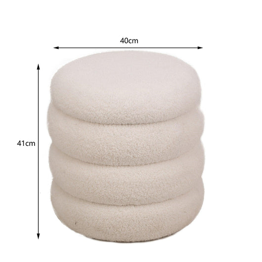 Pouf riccio bianco in stile scandinavo